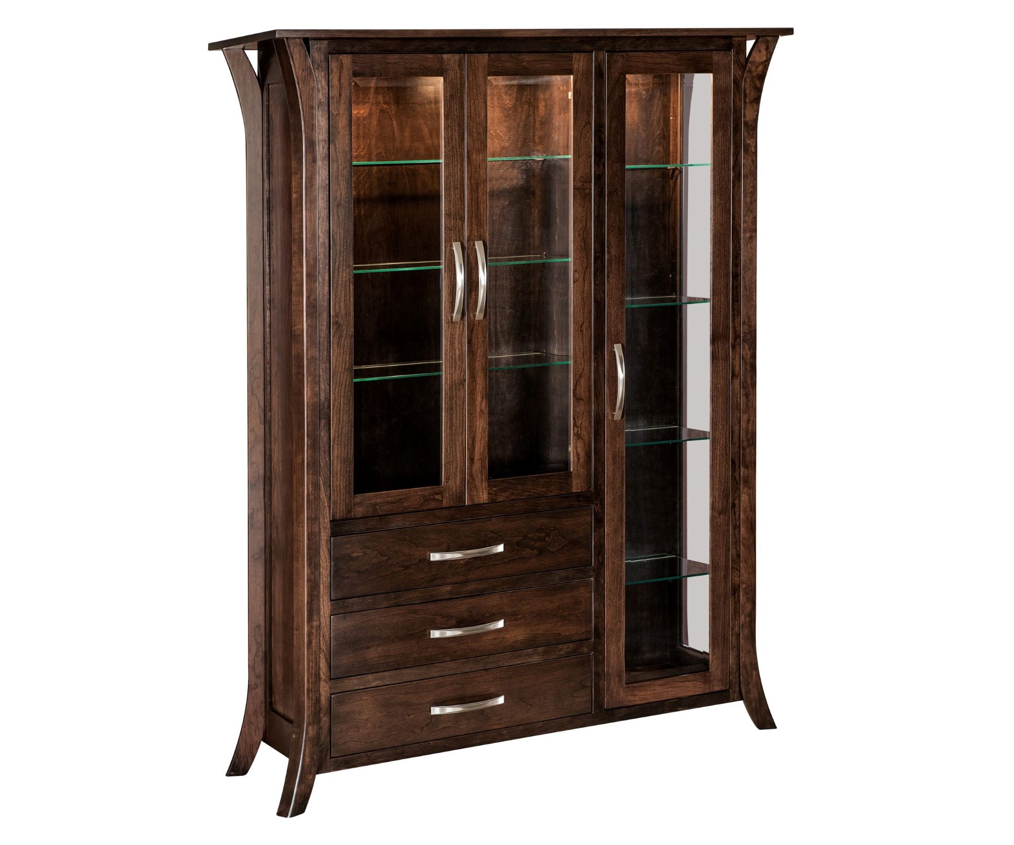 Caledonia- Amish Solid Wood Display Case Cabinet - The Wood Reserve