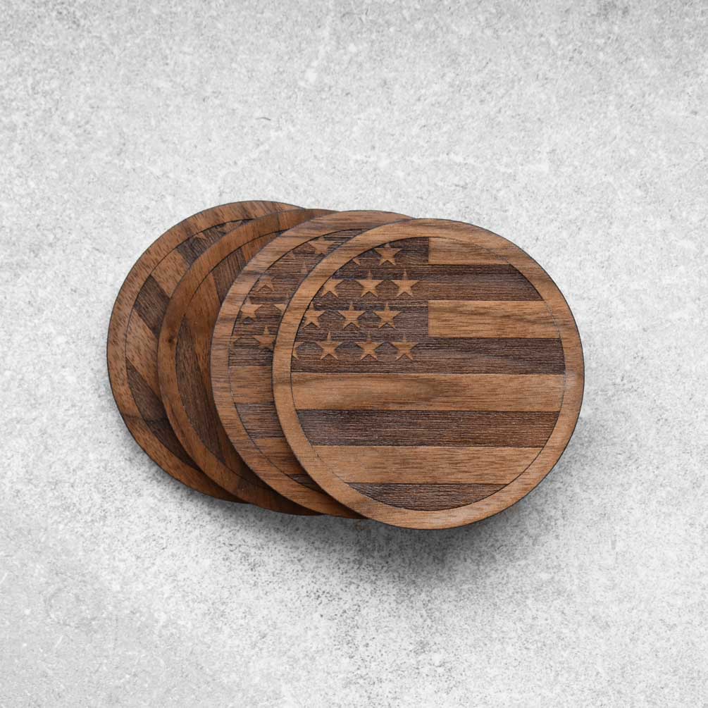 Wooden Coasters - American Flag Edition – Woodchuck USA