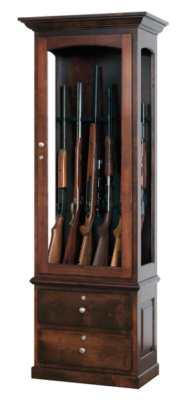 The Huntsman - Amish 6 Gun Cabinet With Drawers - The Wood Reserve