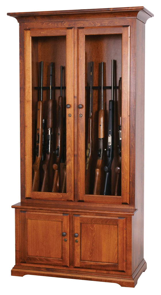 The Austin - Amish Solid Wood Gun Cabinet - 10 Gun Capacity - The Wood ...