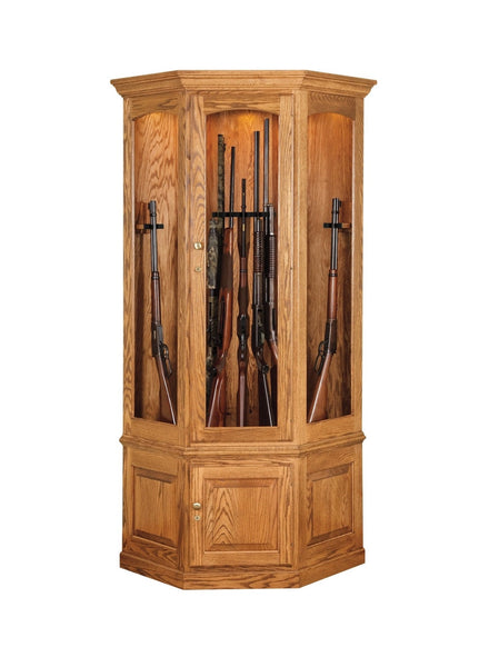 The Revolver - Amish Corner Gun Cabinet with Rotating Gun Rack Carouse ...