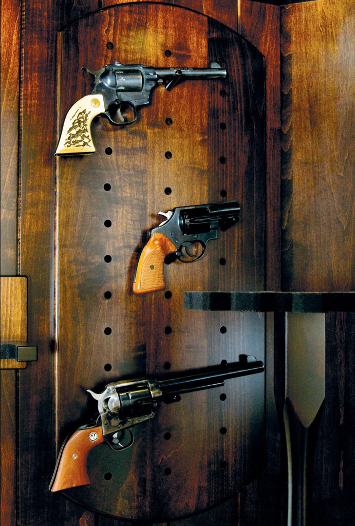 The Revolver - Amish Corner Gun Cabinet with Rotating Gun Rack Carouse ...