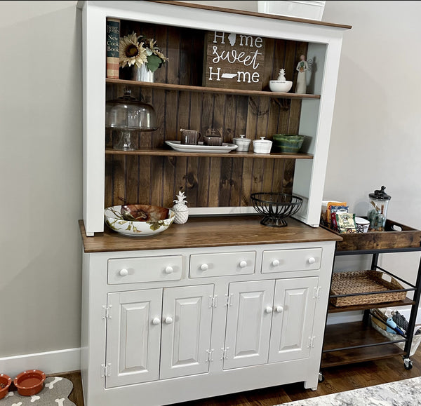 Amish Farmhouse Open Shelf Dining Hutch (SHIPS IN 3-6 WEEKS) - The Wood ...