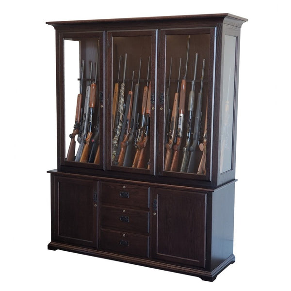 The Texan - Amish Handcrafted 20 Gun Cabinet - The Wood Reserve