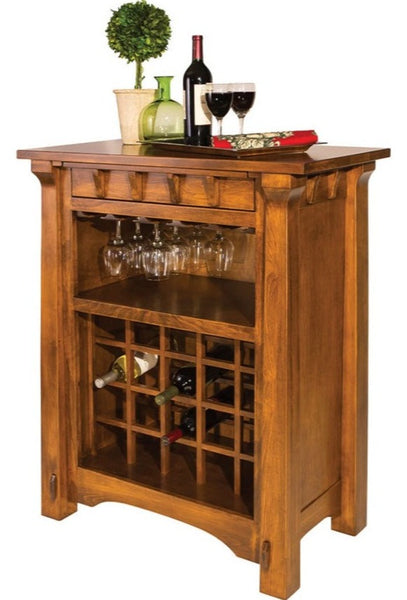 Manitoba - Solid Wood Wine Cabinet with Hidden Drawer - The Wood Reserve