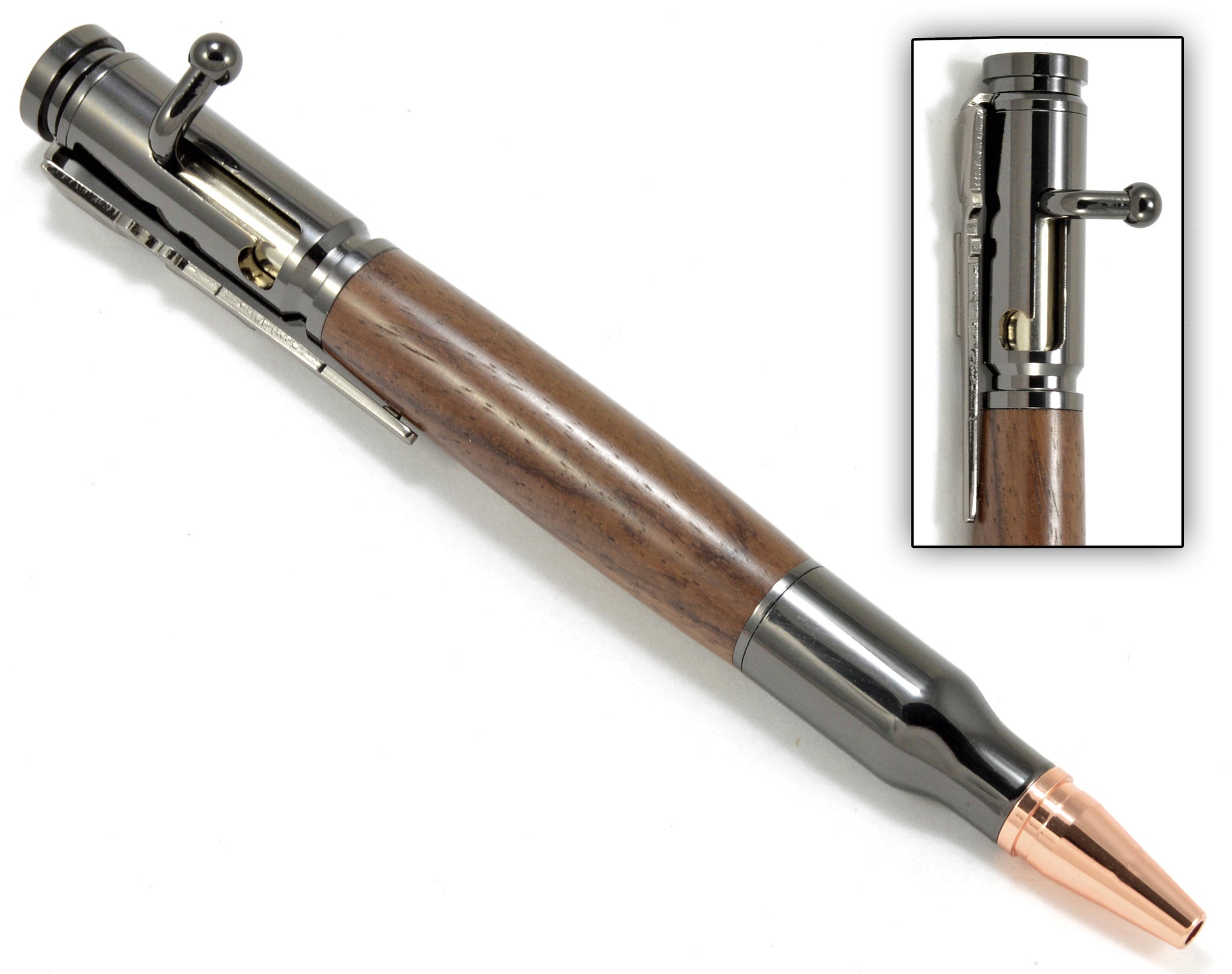 Handmade Walnut wood bullet bolt action ink pen made in West Virginia –  Cardinal Creek LLC