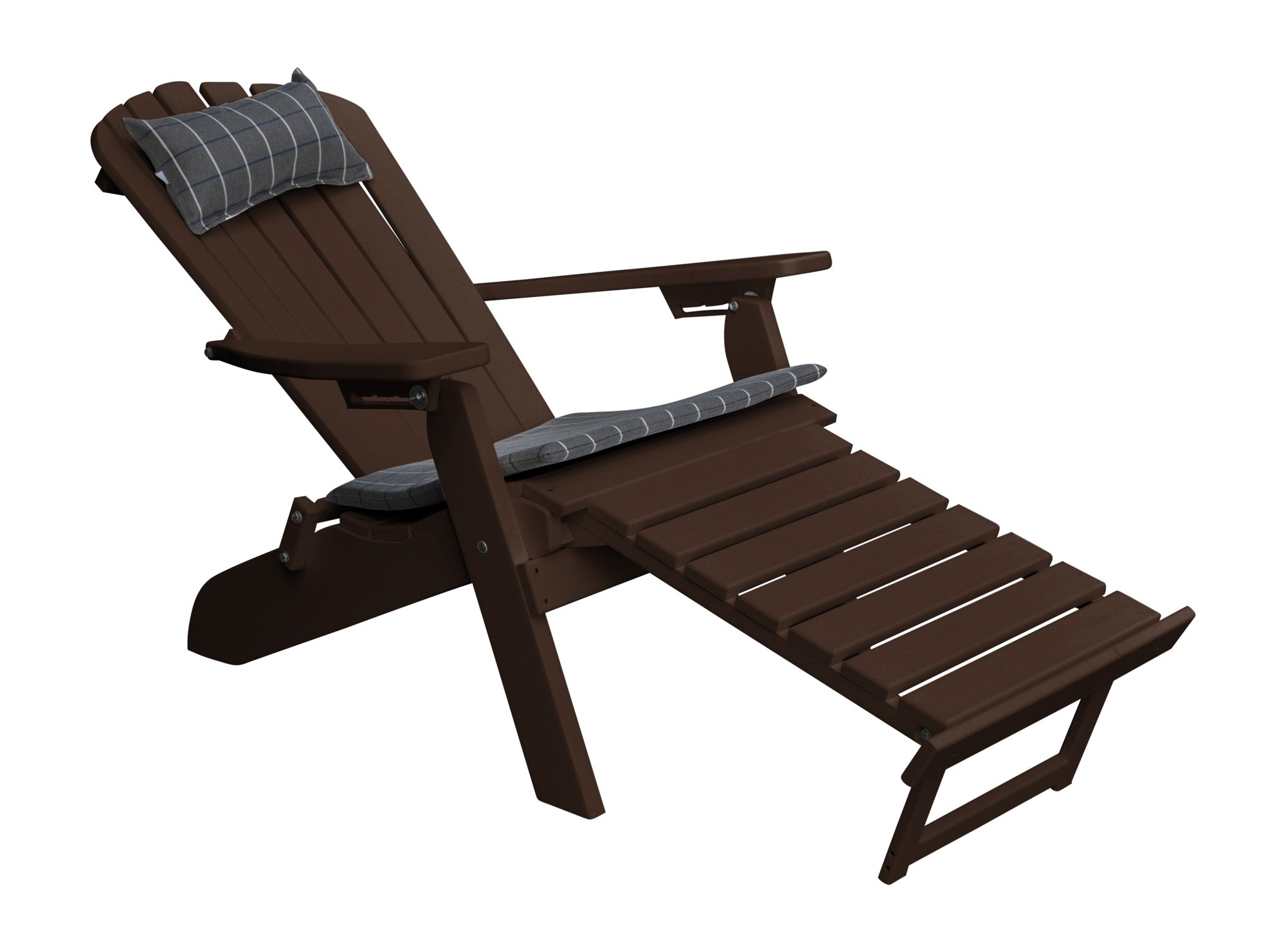 Poly Outdoor Folding / Reclining Adirondack Chair w/ Pull-Out Ottoman - The  Wood Reserve