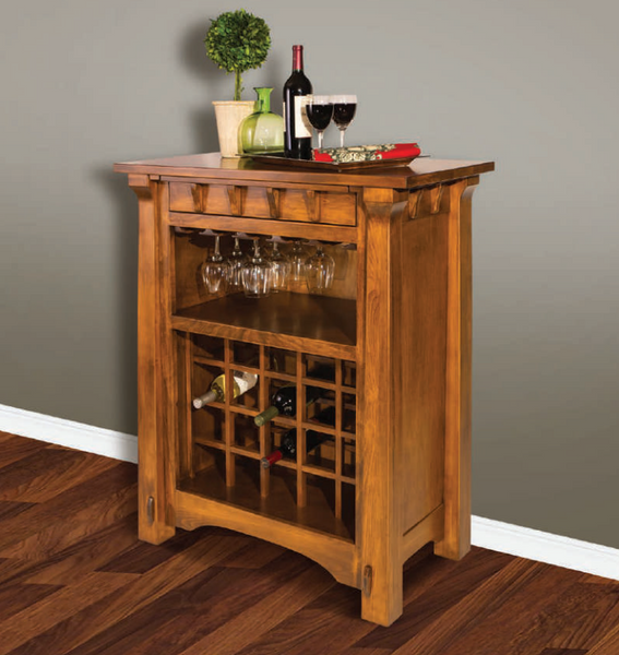 Manitoba - Solid Wood Wine Cabinet with Hidden Drawer - The Wood Reserve